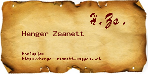 Henger Zsanett névjegykártya